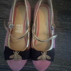 Gucci Pink Flats with Gold Bee Detail